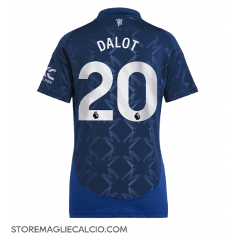 Manchester United Diogo Dalot #20 Maglia Gara Trasferta Repliche 2024-25 Donna